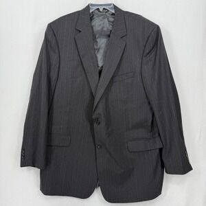 Jos A Bank Signature Collection 48 X-Long Gray Pinstripe Wool Blazer Jacket
